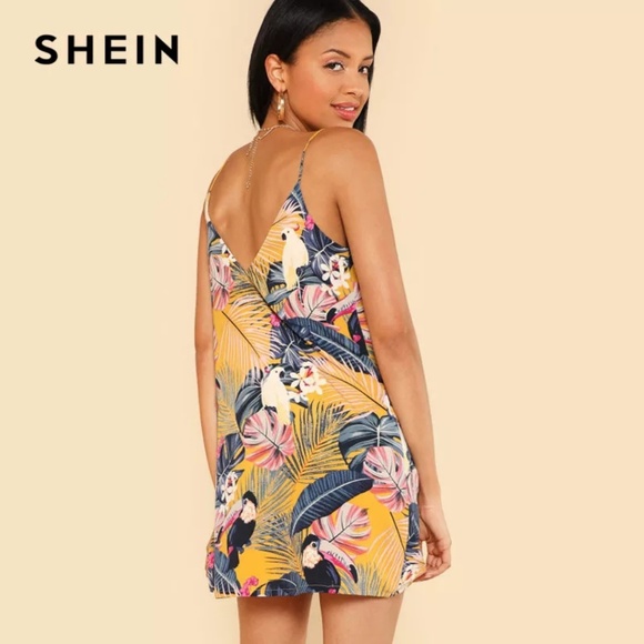 Just In!🆕Summer Tropical V-neck Spaghetti Dress - Picture 5 of 7